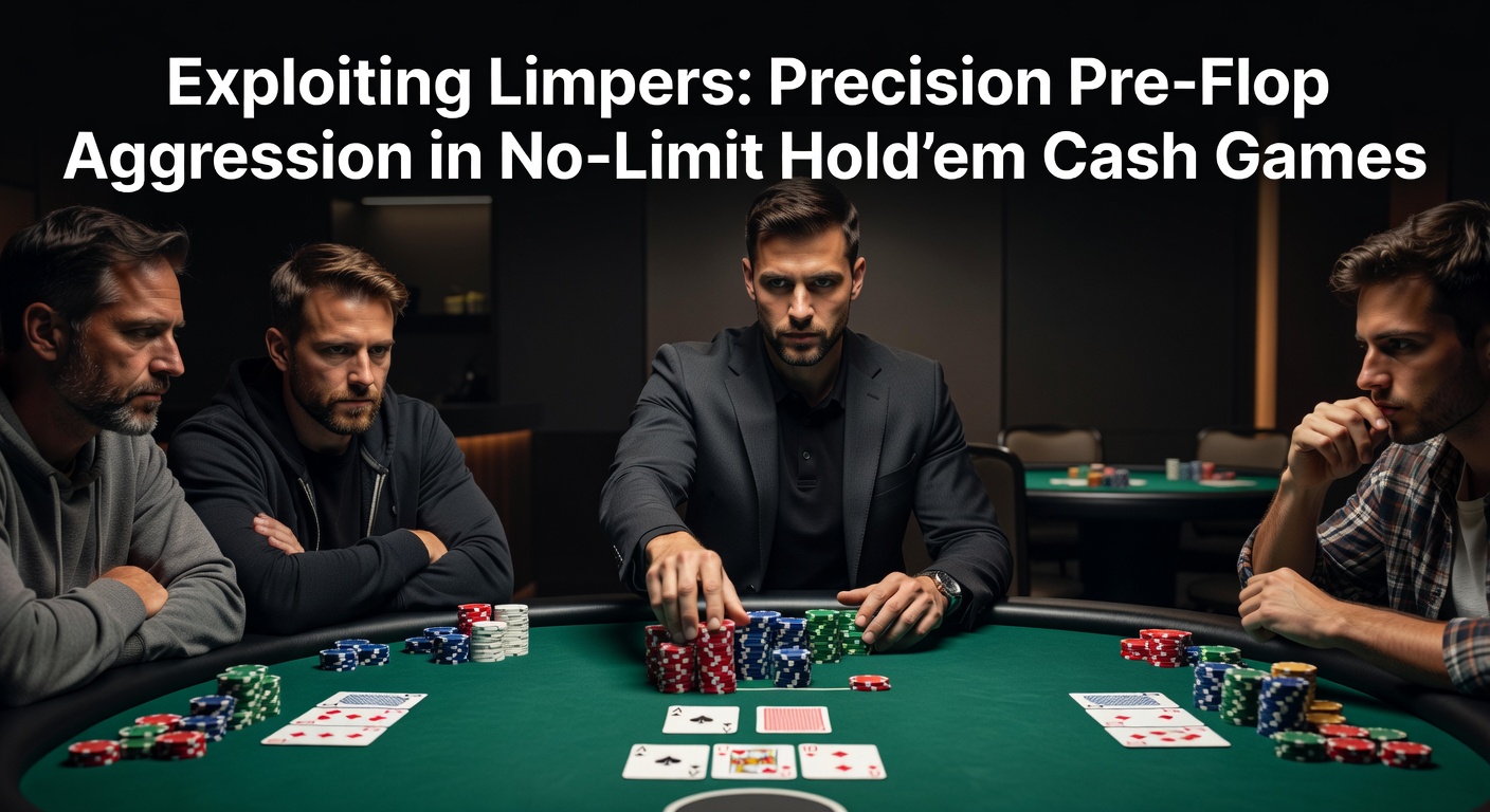 Poker-Spieler analysieren Pre-Flop-Situationen an einem Cash-Game-Tisch, wo ein Limper passiv agiert